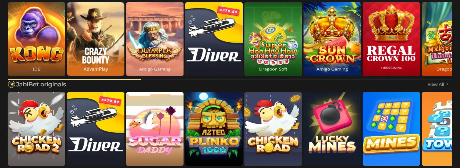 JABIBET Casino Games